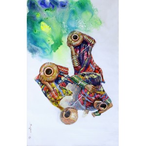 Hussain Chandio, 30 x 48 Inch, Acrylic on Canvas, Figurative Painting-AC-HC-101